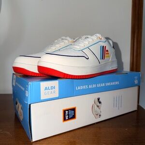 NWT Aldi Ladies Sneakers with Red Soles Size 10